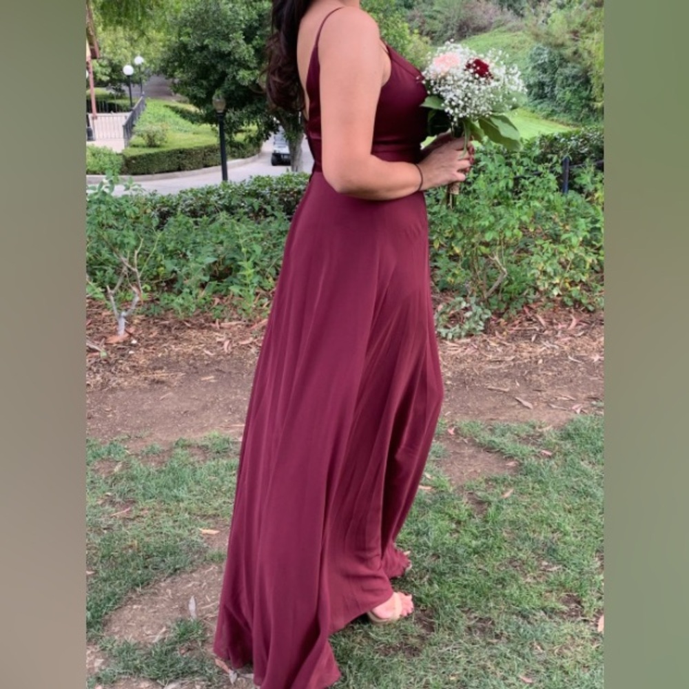 David's Bridal Burgundy Formal Maxi Dress